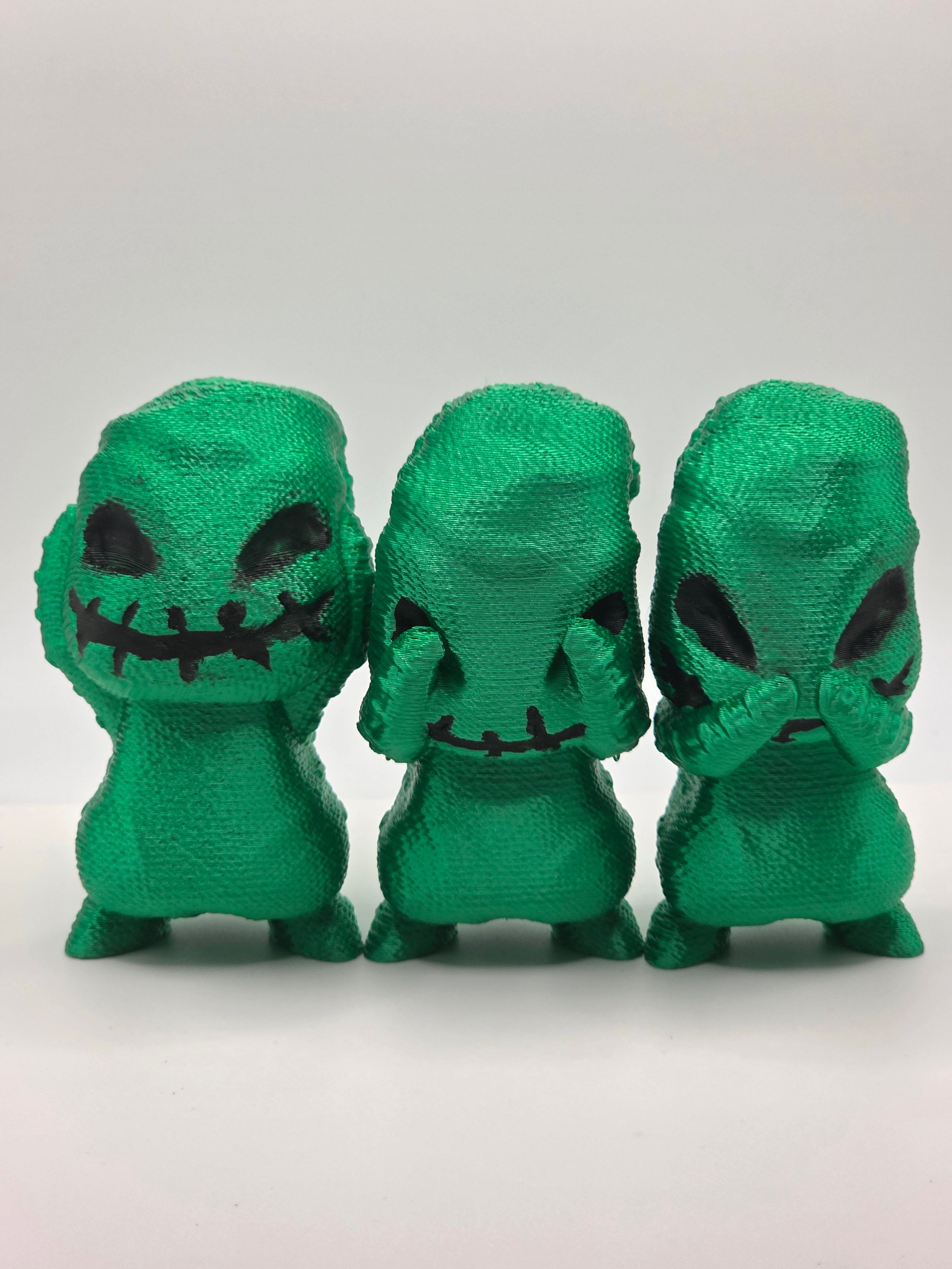 “Hear No Evil, See No Evil, Speak No Evil” Oogie Boogie Figurine Set